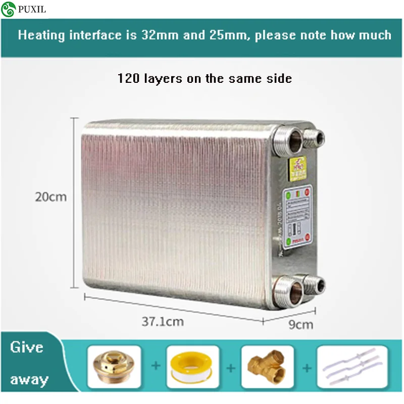 100 Plates stainless steel heat exchanger Brazed plate type water heater SUS304