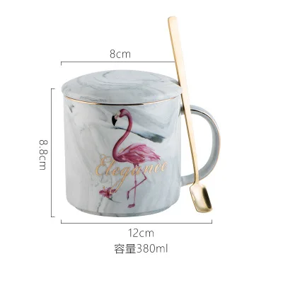 08 Marble Ceramic Mug Handpainted Gold Monogram Natural Marble Porcelain Coffee Mug Pink Gold Inlay Cup Creative Wedding Gift - Цвет: 08