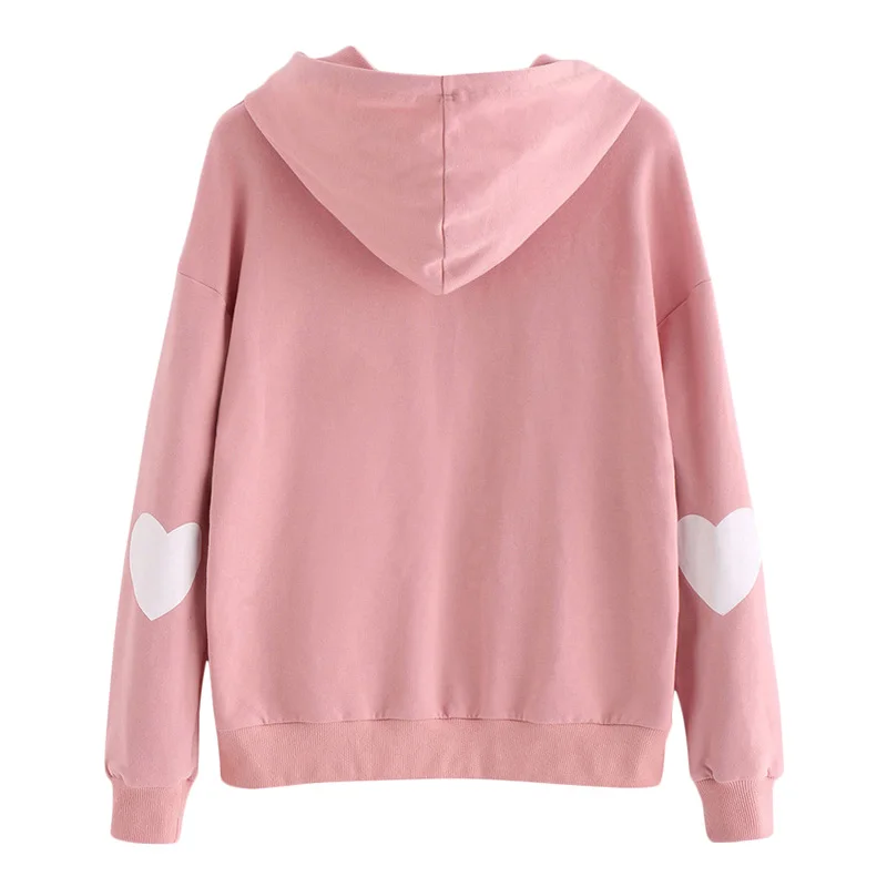 Женские весенние толстовки с капюшоном и принтом в виде сердца тонкий спортивный