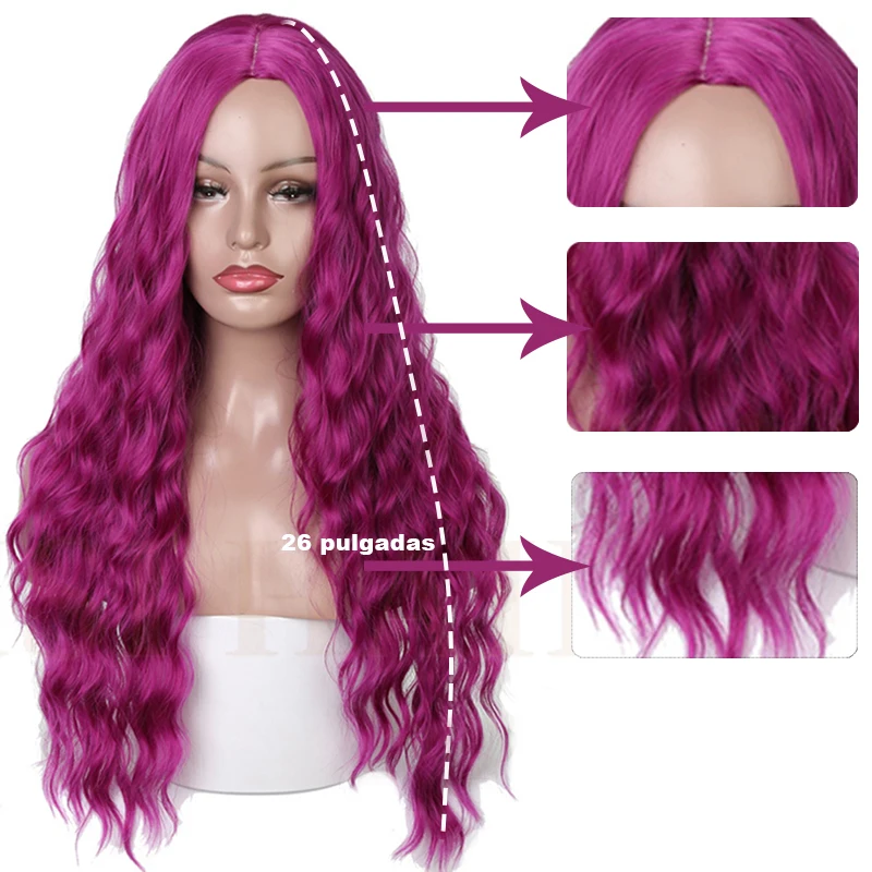 Длинные волосы LISI волнистые красный черный цвет синтетические парики для женщин