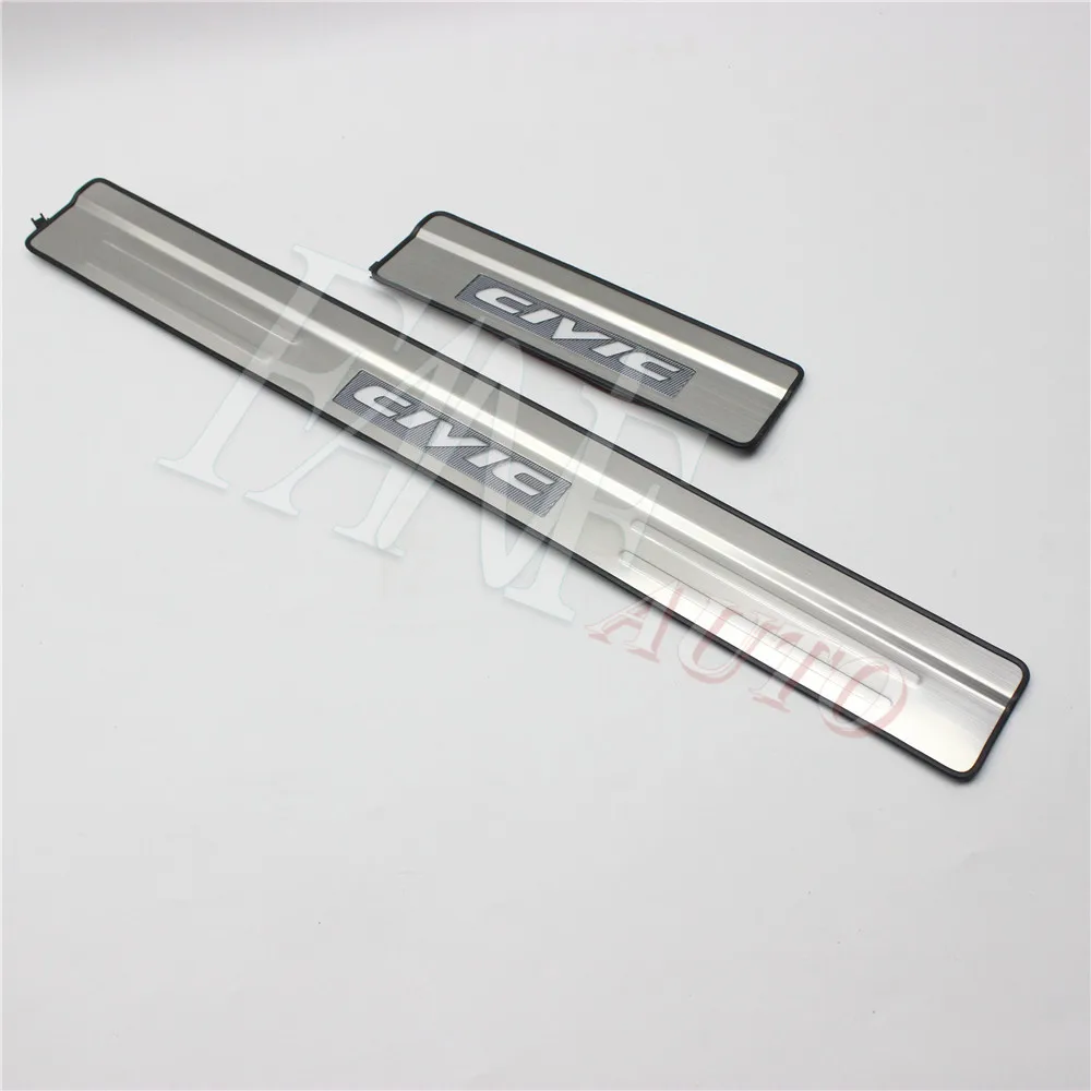 Накладка на порог из нержавеющей стали защитная для Honda Civic 2012 2015 9|Буксиры и