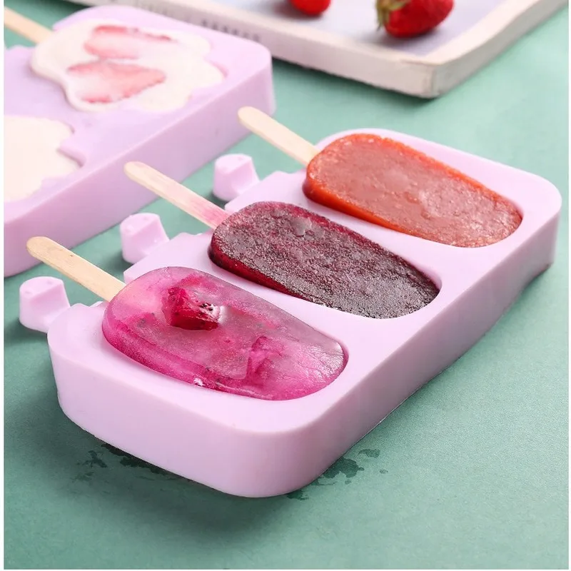 Милая мультяшная форма для леденцов с крышкой ледяная коробка мороженого летняя