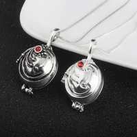 20pcslot the vampire diaries necklace can open vintage elena gilbert verbena vervain red crystal pendants necklace women gift
