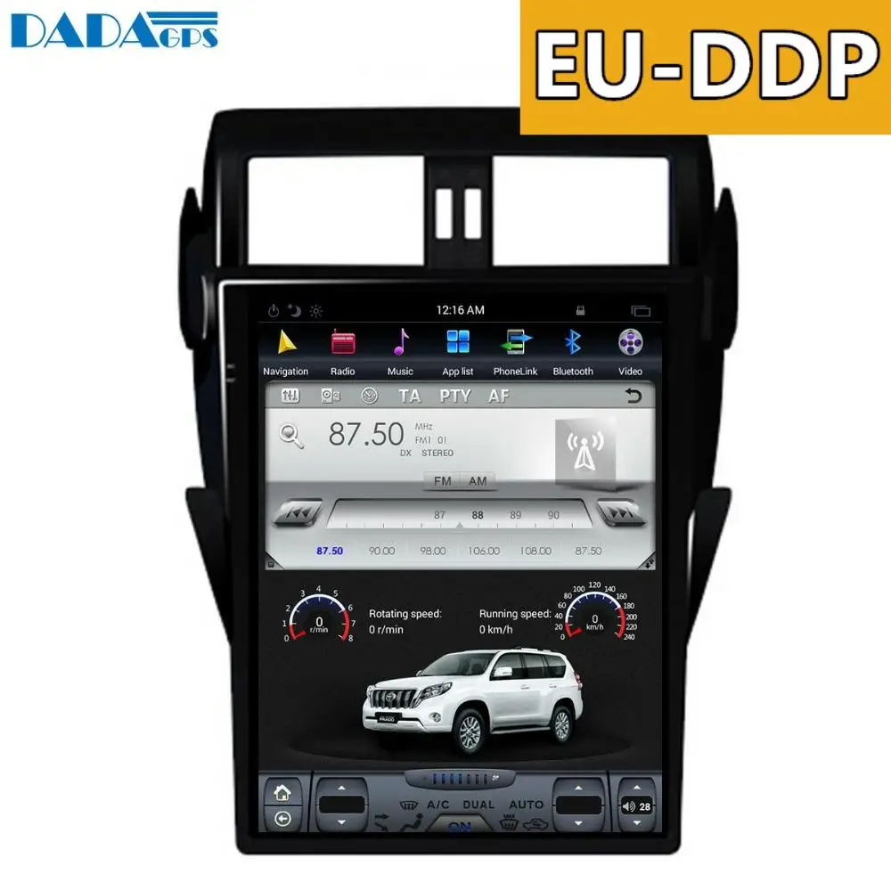 

17" Android Tesla style Big Screen Car GPS Navigation For TOYOTA Land Cruiser Prado 150 2014+ head unit multimedia No DVD Player