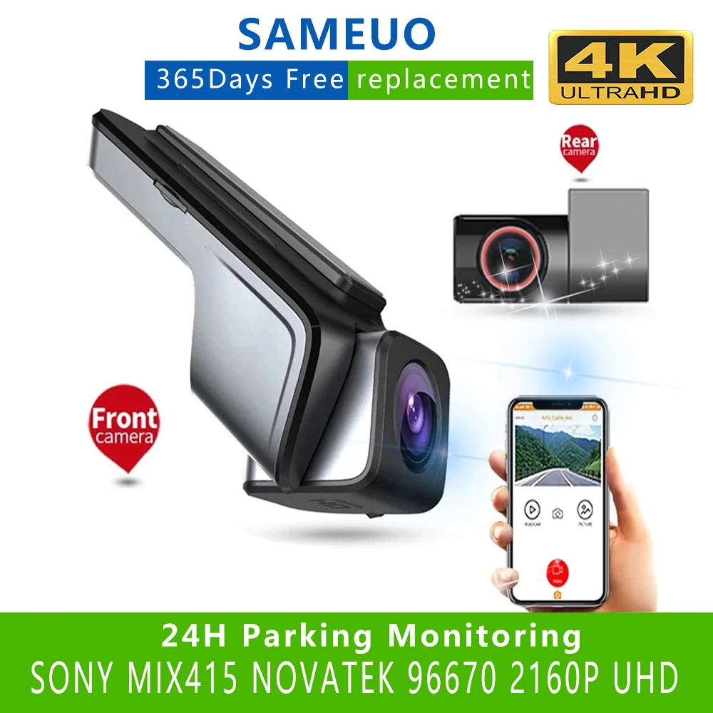 

Sameuo U1000Pro Dash Cam 4K Rear View WIFI Auto Dashcam For Car Camera UHD 2160P Video Recorder Reverse Dvr 24H Parking Monitor