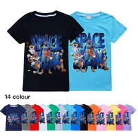 2021 new space jam 2 clothing children t shirt boys girl cotton short sleeve baby tees tops toddler kids clothes casual 2 16y