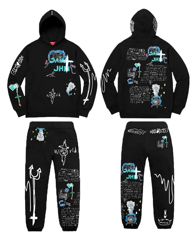 Женский уличный спортивный костюм из двух предметов Зимняя Толстая флисовая