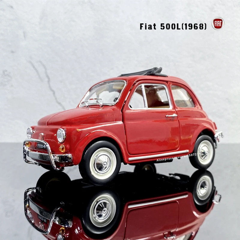 

Bburago 1:24 New 1968 Fiat 500L Convertible simulation alloy car model Collection gifts toy Boy Toys
