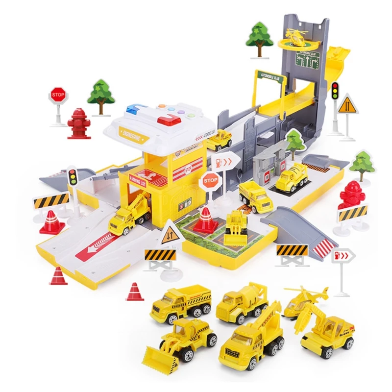 

Car Toys Set Transport DIY Deformation Storage Tracks Parking Lot Vehicles C90B