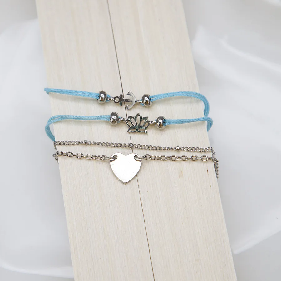 (Нет часов) 1 комплект браслет с подвесками любовь Лотос простой металлический