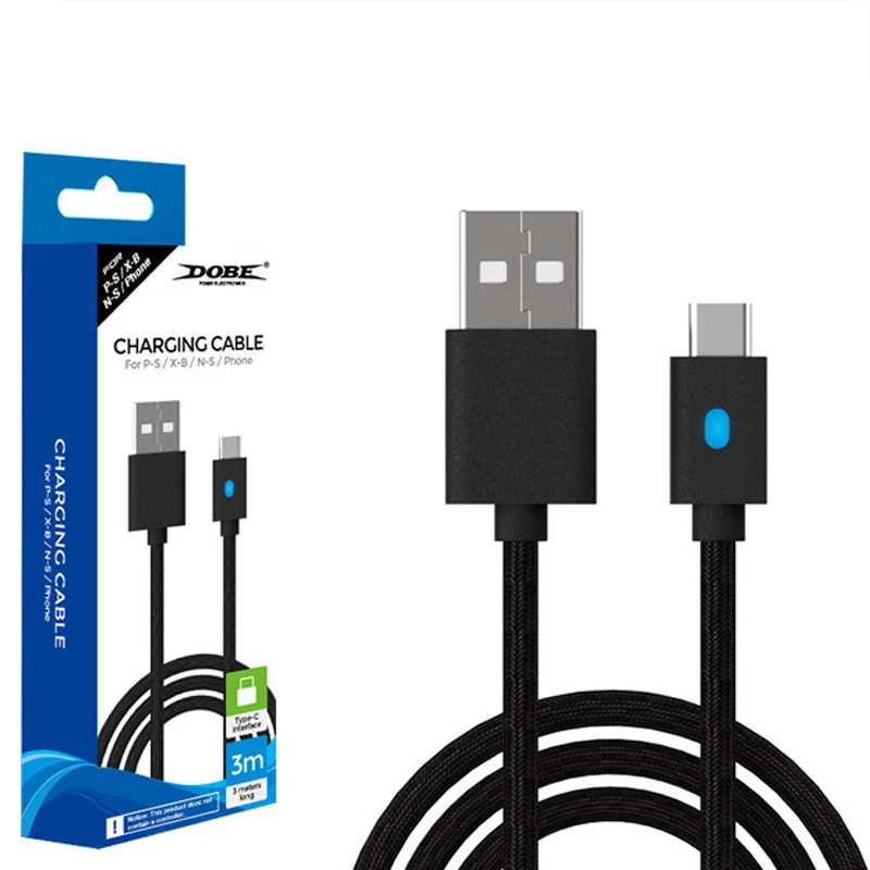 3M Type -C Charger Cable For PS5/PS4/NS/Phone Controller Power Charging Cord For Sony Playstation 5 Gampad Joystick Accessories