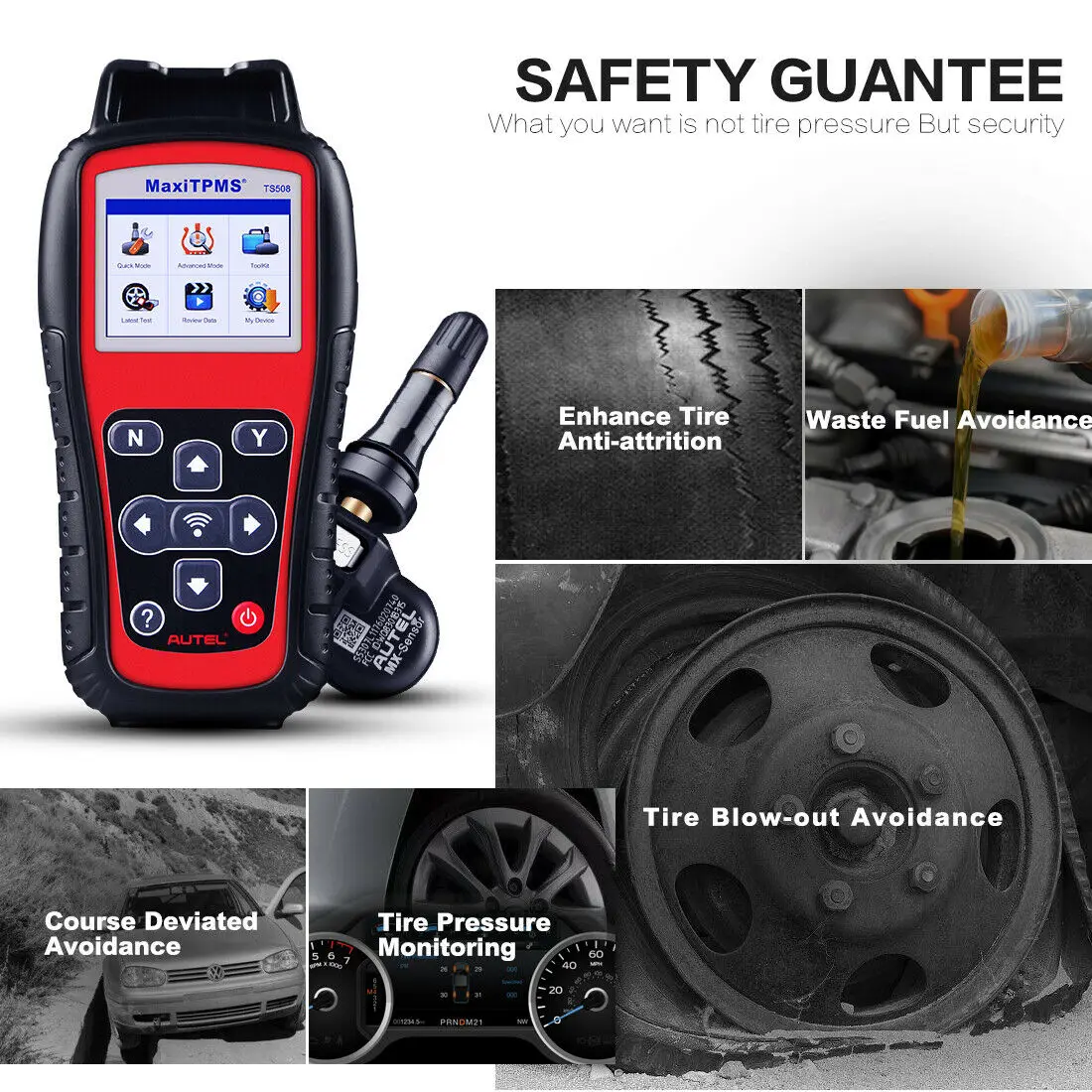 Autel MaxiTPMS TS508K TPMS диагностический инструмент с 8 шт. 2 в 1 MX датчики автомобильный