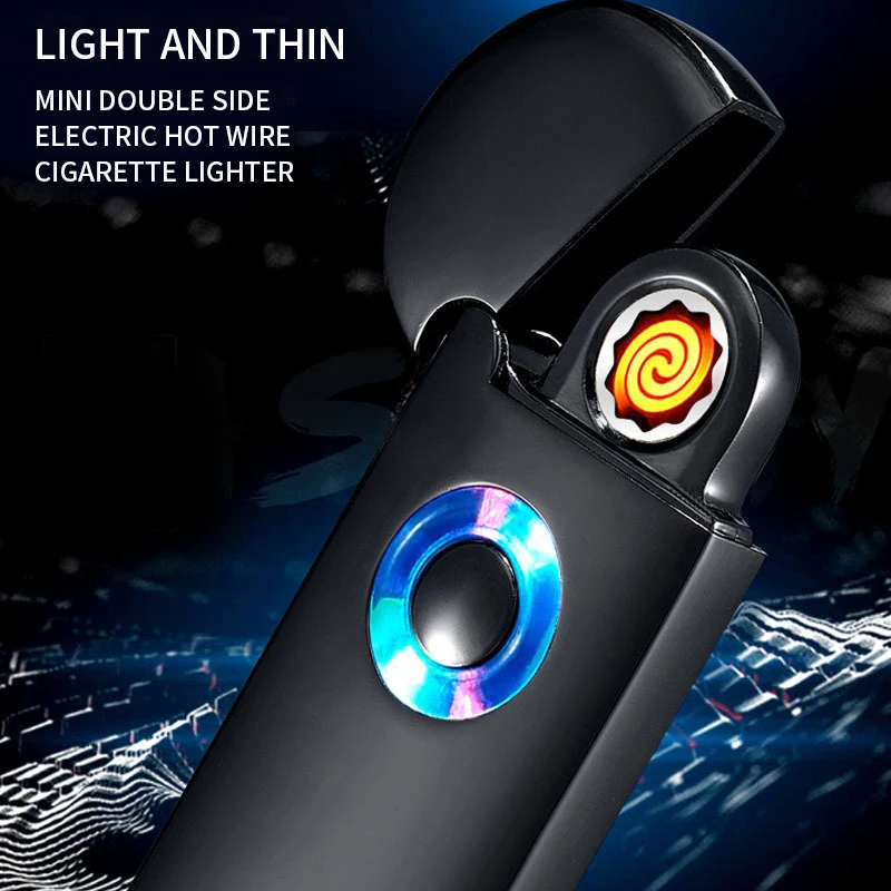 NewDouble электрическая дуговая зажигалка USB перезаряжаемая ветрозащитная