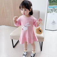 1 5 year girls dress spring autumn cartoon embroidery new stitching long sleeved princess dresses fashion quality child clothing