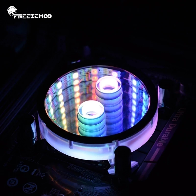 FREEZEMOD Water Cooling CPU Block, For AMD/AM4 / Intel 115X 2011 1366, 5V 3 Pin RGB Light starry sky RGB gradient effect PR- XPM