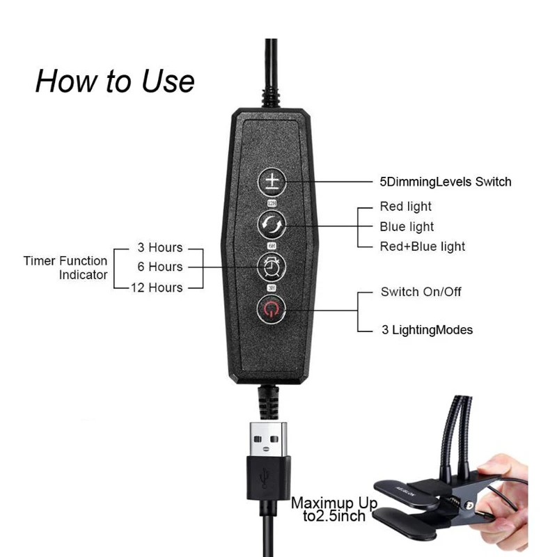 Светодиодный светильник для выращивания растений, 5 В, USB, полный спектр, лампа для выращивания растений в помещении, для выращивания растений, для теплиц, лампа для выращивания растений