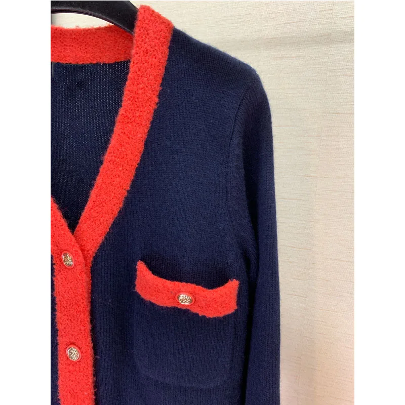 2019 autumn new COCO fashion track clothing female temperament wool blend cardigan |