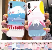 maiyaca japan fuji mountain cherry blossom phone case for iphone 11 12 13 mini pro xs max 8 7 6 6s plus x 5s se 2020 xr cover