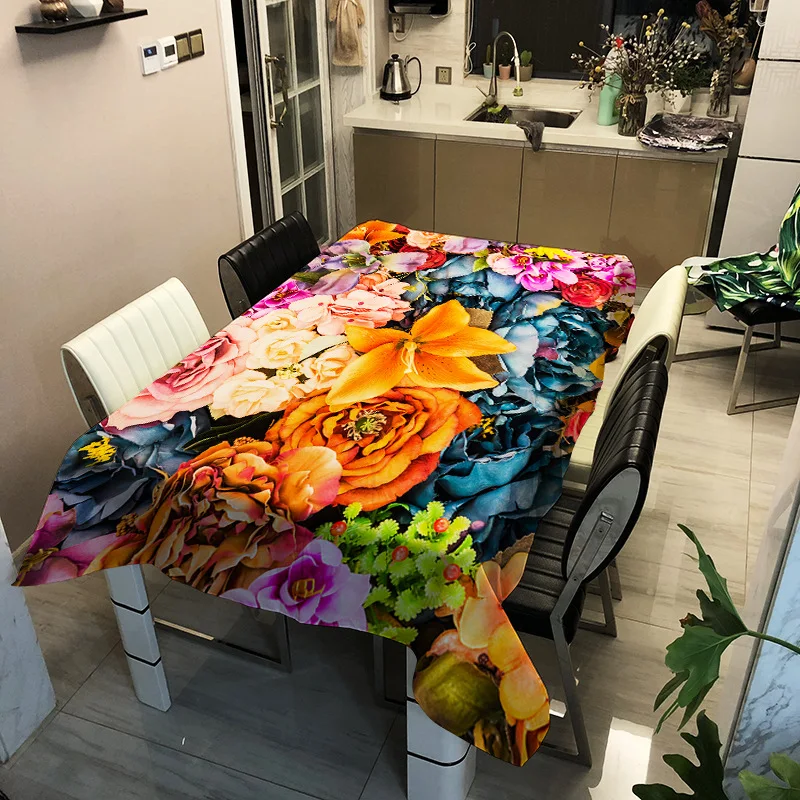 

Printed household tablecloth flower series pattern washable decorative household waterproof tablecloth