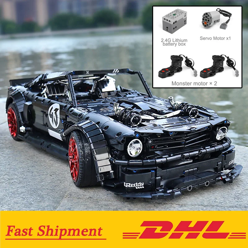 DHL Mould King 13108 высокотехнологичное приложение RC мышечный автомобиль 1965 Mustangsd Hoonicornsd