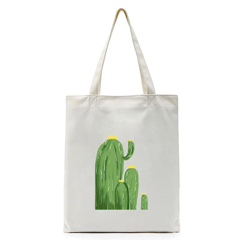 Оригинальная Складная многоразовая Холщовая Сумка кактус сумка тоут на заказ