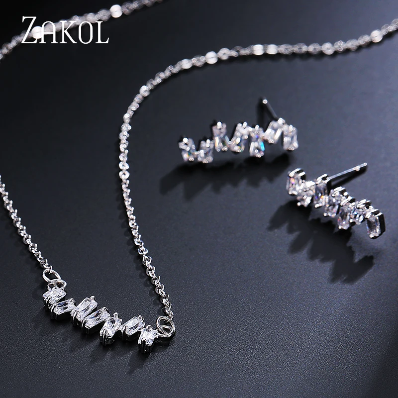 ZAKOL Новое поступление Европейский Стиль Ювелирные наборы прямоугольник