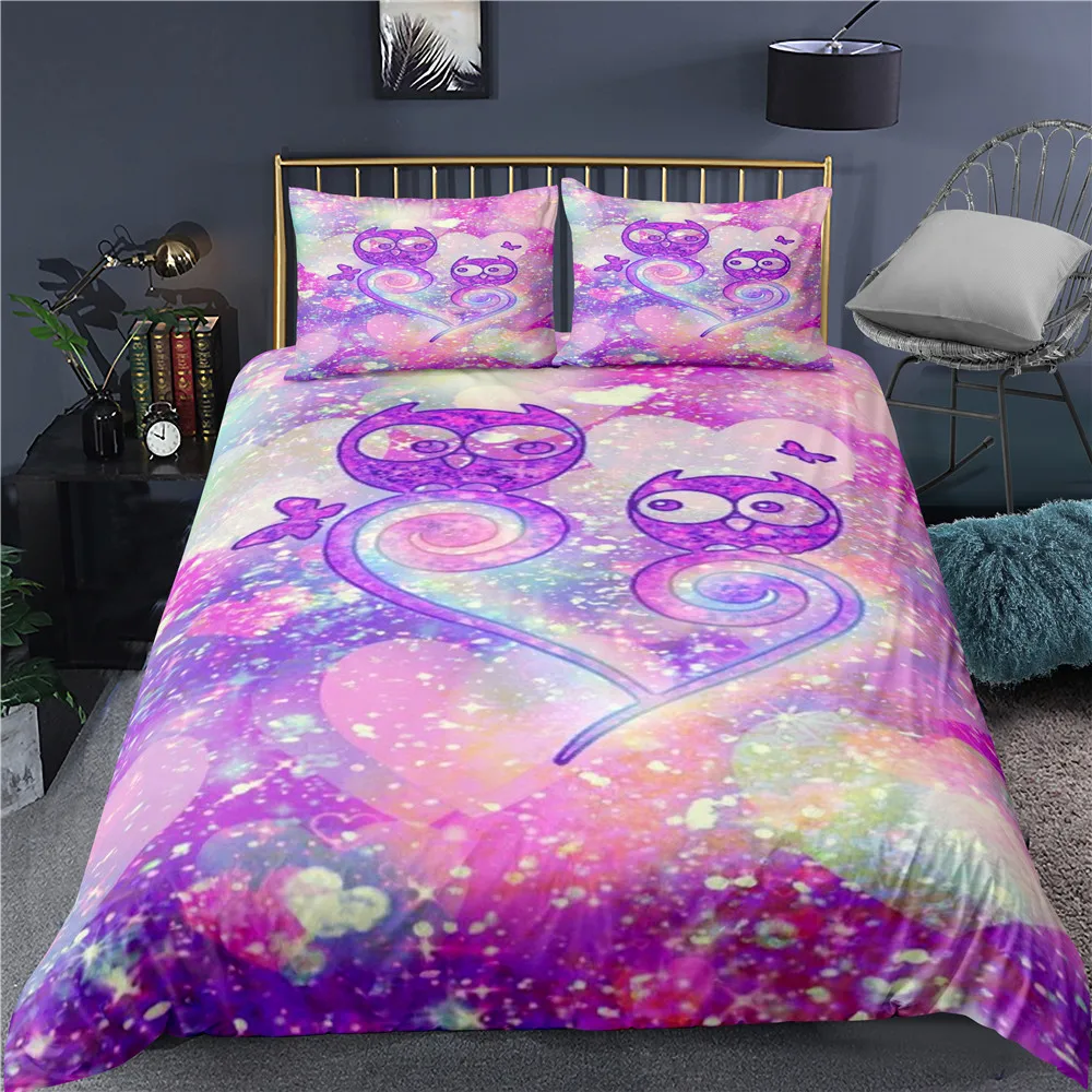 Комплект постельного белья из 2/3 предметов с красочными животными пододеяльник 3D