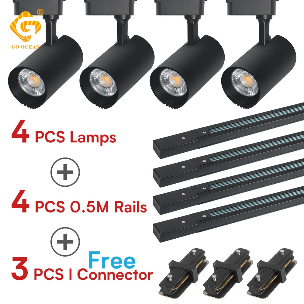 Светодиодный светильник с регулируемой направляющей COB весь комплект 2 провода 1