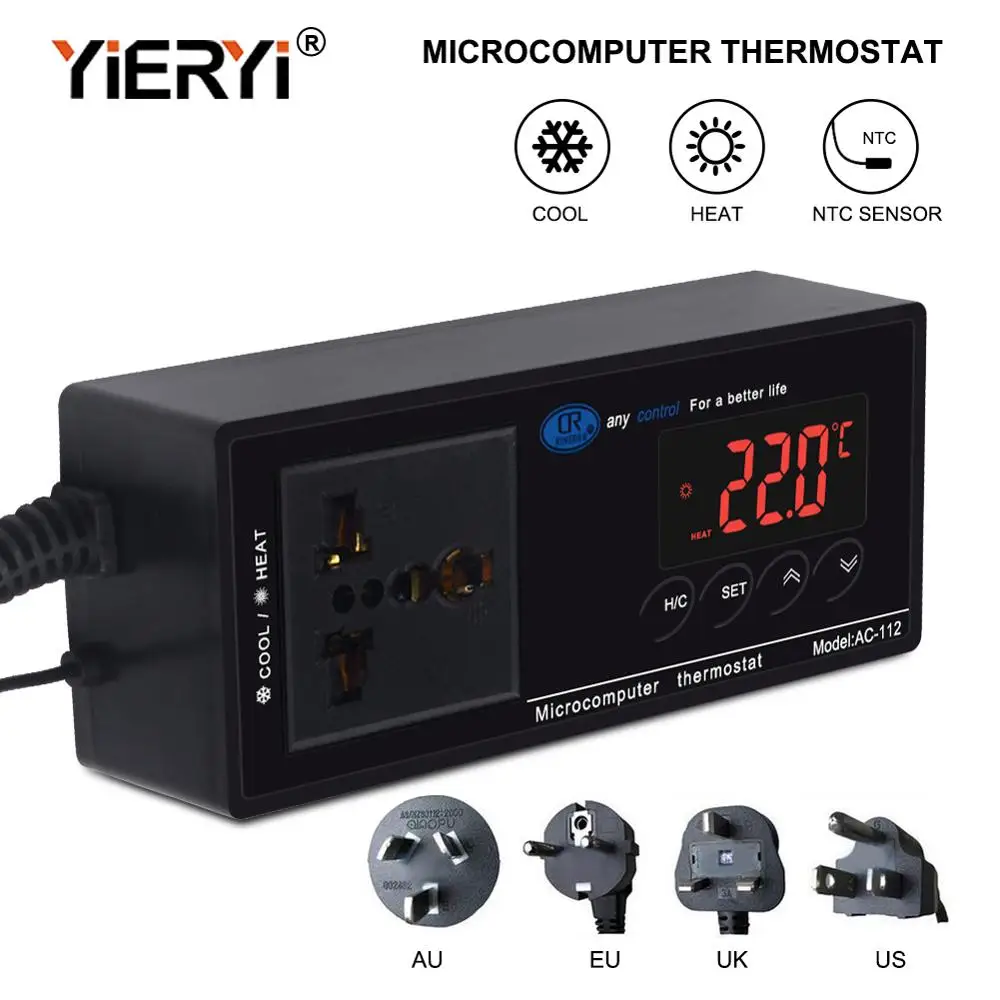 Цифровой Водонепроницаемый регулятор температуры yieryi AC 112 для аквариумная