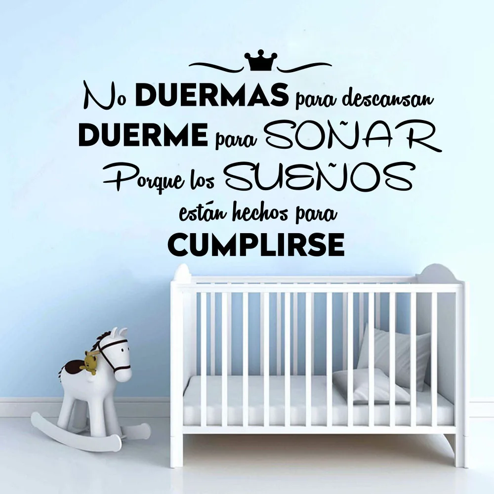 Мультяшная Наклейка на стену с испанской надписью Сон-мечта Детская для детской