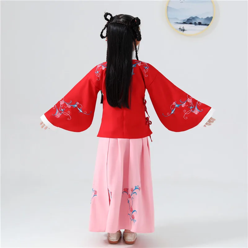Hanfu/Детский костюм для девочек Костюм в китайском стиле Юбка Тан Утепленный
