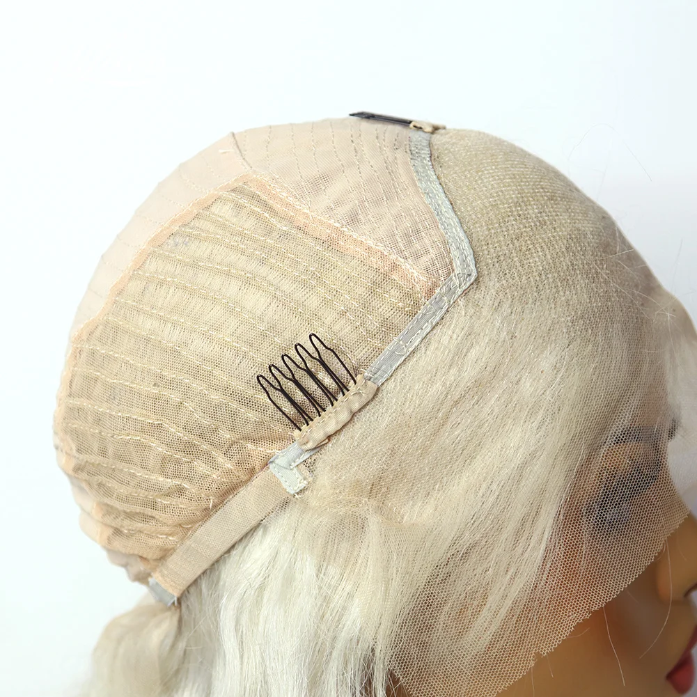 

ALIFITOV Platinum Blonde Lace Front Wigs Natural Wave Human Hair Wigs Brazilian Virgin Hair Pre-plucked Lace Front Wigs