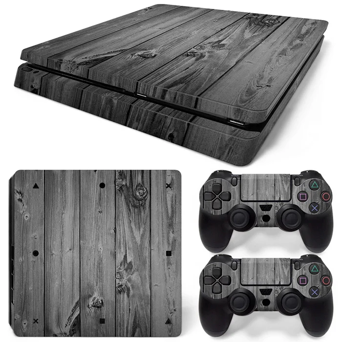Деревянный дизайн для PS4 тонкая консоль и контроллеры наклейки для ps4 тонкая кожа Наклейка для ps4 тонкая виниловая наклейка - Цвет: 0666