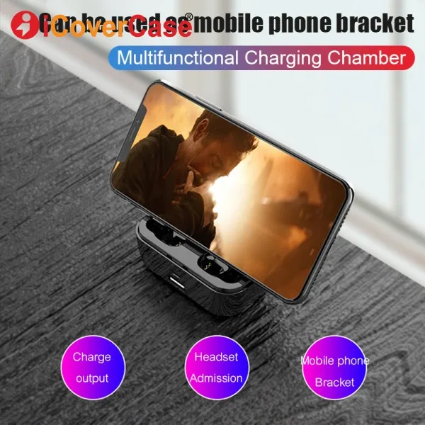 Bluetooth наушники с зарядным боксом микрофоном для iPhone 11 Pro Max Samsung S10 S9 Note 10 Sony XZ5 XZ4 Redmi 7