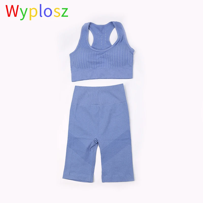 

Wyplosz Women's Tracksuit Sportwear Gym Set Seamless Yoga Set 2 Piece Set Crop Top Women Yoga Sets Sport Shorts Bras For Woman