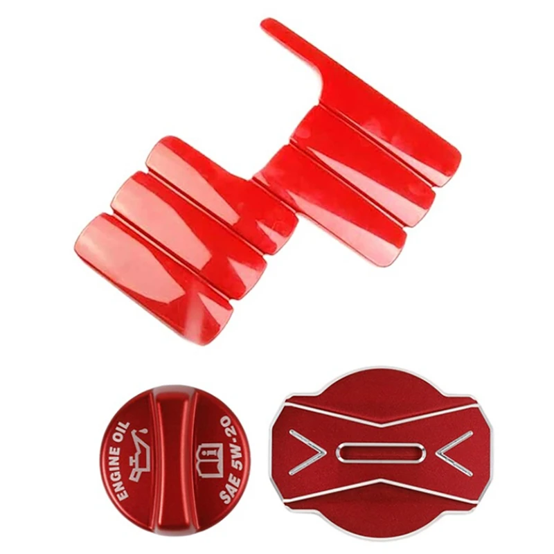 

Aluminium Alloy Engine Shroud Oil Cap Radiator Cover Trim for Dodge Challenger Charger 2011-2021 Car Accessories Decor