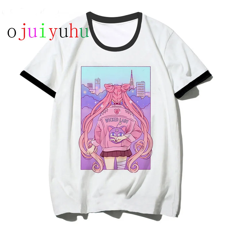 Летняя новинка модная футболка Женская Футболка Harajuku с коротким рукавом