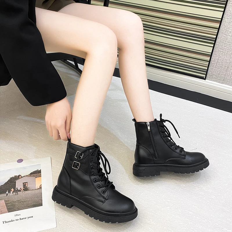 

Женские ботинки, новинка, ботинки унисекс из натуральной кожи, осенне-зимние ботинки Martens, женские ботинки Martin, повседневные утепленные барх...