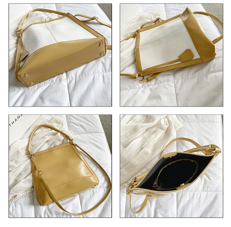 Женские сумки через плечо составного кроя вместительные женские сумочки и