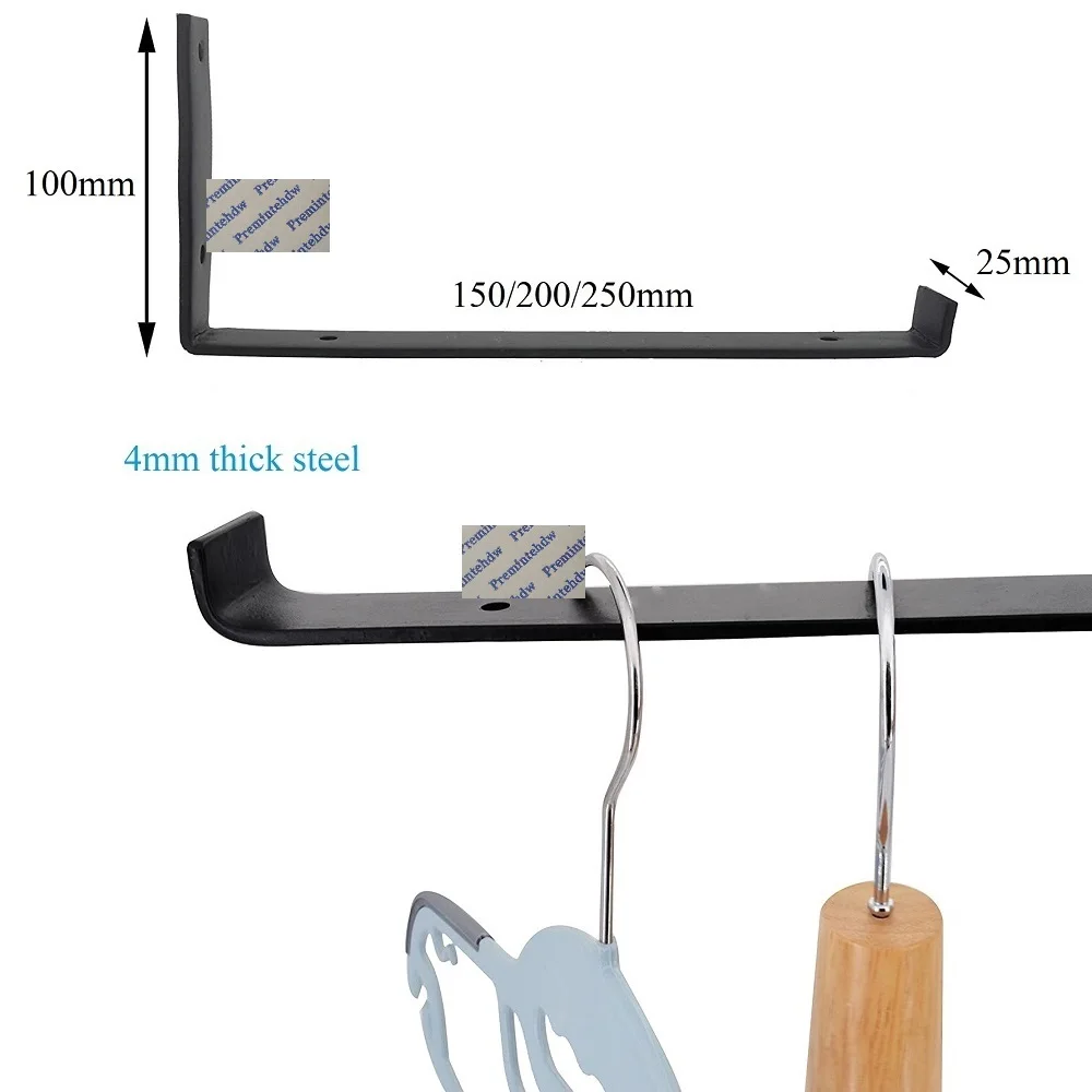 2 шт./лот матовый черный настенный плавающий кронштейн для полки с винтами L