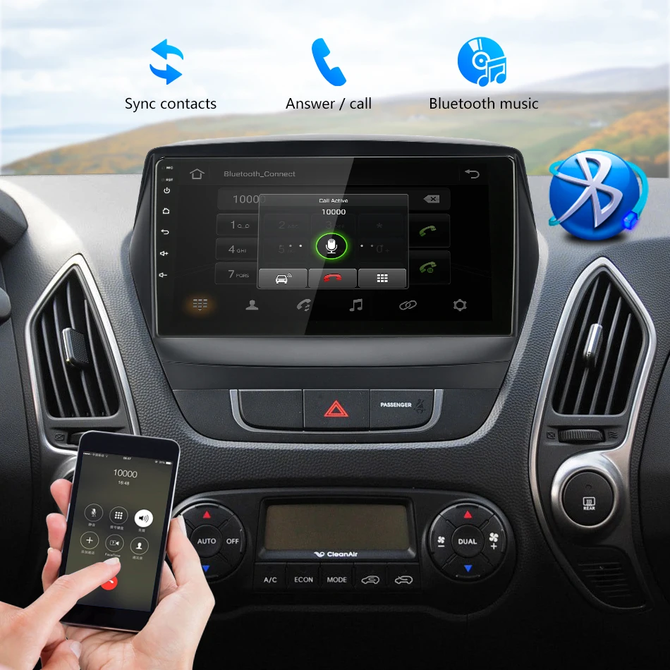 Jansite " Автомобильный радиоплеер для hyundai Tucson 2 2011- Авторадио Android 2G+ 32G Сенсорное зеркало-link плееры с рамкой