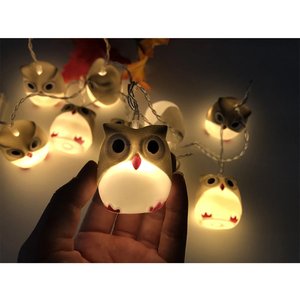 DIY Сова Форма вечерние украшения Хэллоуин на батарейках Гирлянда Свет Ночной