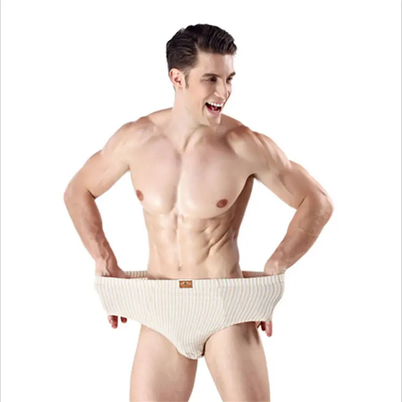 

Plus Size 3XL 4XL 5XL 6XL Cotton Briefs Shorts Mens Underwear Striped 3Pcs\lot No Cartons!! AD0612