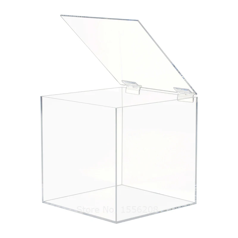Clear acryl cube favor box of plexi acrylic glass plastic storage wedding party gift package organizer home office usage