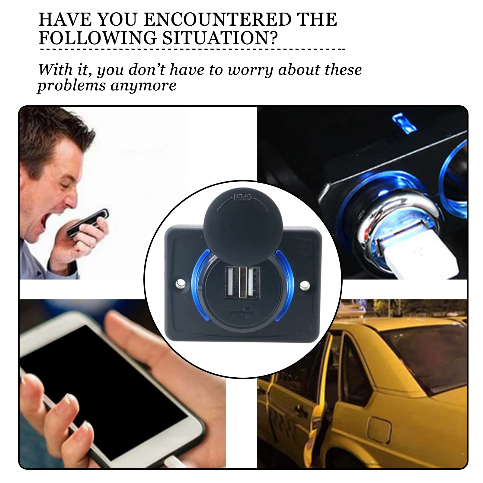 

Car Modified USB Charger With LED Aperture DC5V3.1A Dual USB Port Charger Socket For Power Supply Power Your Phone Tablet New