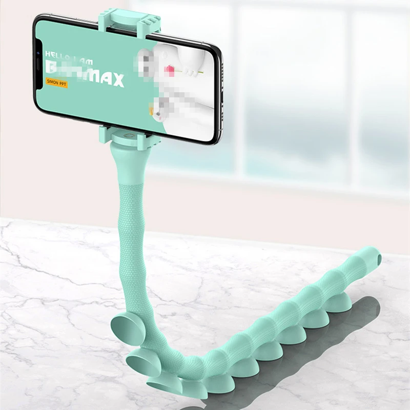 new cute caterpillar lazy bracket mobile phone desktop bicycle car holder worm flexible suction cup stand home wall live support free global shipping