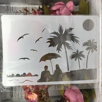 a4 29cm beach vacation lover diy layering stencils wall painting scrapbook coloring embossing album decorative template