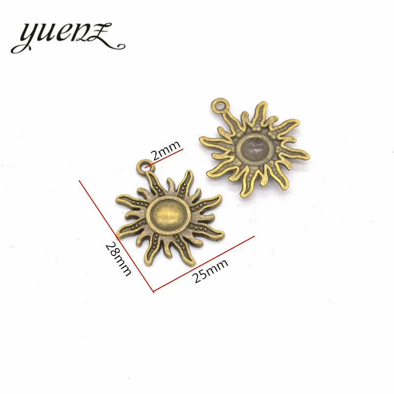 YuenZ 10pcs Antique silver Plated sun Charm Pendants Jewelry Diy Accessories Making DIY Findings L201 | Украшения и аксессуары