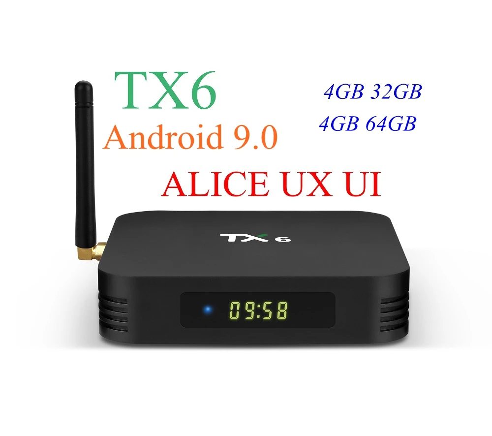 

TX6 Android 9.0 Smart TV BOX 4GB 32GB 64GB Allwinner H6 Quad core 2.4G/5G Dual Wifi BT 4.1 Set Top Box 4K HD H.265 Media Player