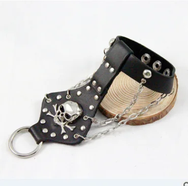 Новая женская обувь в стиле панк призрак аксессуары кожаный браслет Уникальный